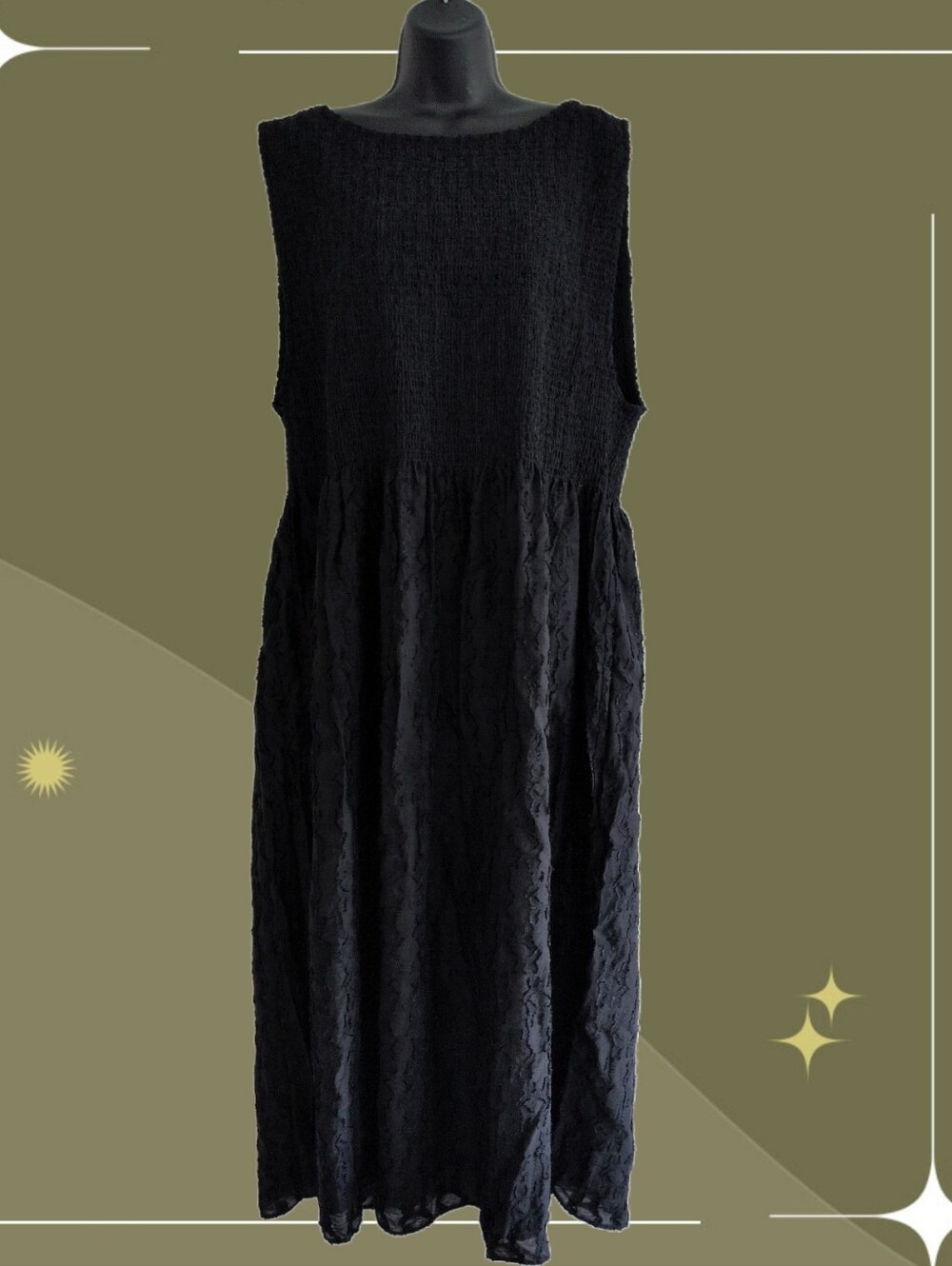 ✨ Hill House The Cosima Nap Dress In Black Fil Coupe Size 4xl
